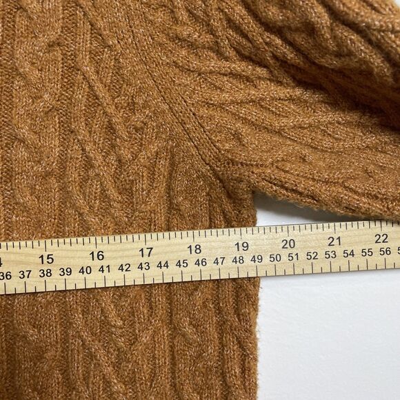 On 34th Women's Cozy Cable-Knit Crewneck Sweater AC2 Bright Orange Size M - Picture 8 of 9